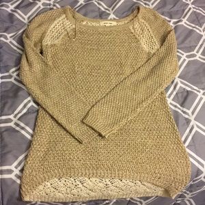 Tan Crochet Sweater